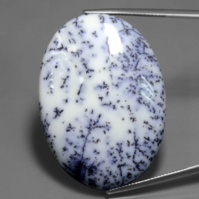 53.63カラットの天然マルチカラーデンドリティックカルセドニー（42.6×30.7 mm・オーバルカット）