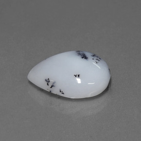 7.06カラットの天然マルチカラーデンドリティックカルセドニー（16.4×12.4 mm・洋梨の形）