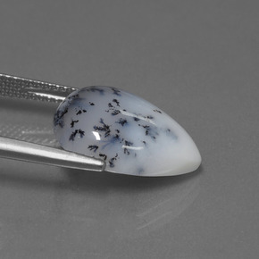 7.17カラットの天然マルチカラー樹枝状カルセドニー、洋梨の形、半透明