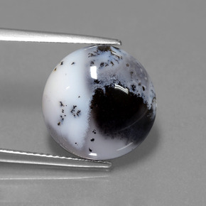 9.50カラットの天然マルチカラー樹枝状カルセドニー、ラウンドカット、半透明