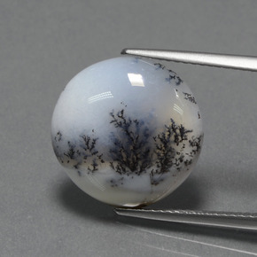 7.74カラットの天然マルチカラーデンドリティックカルセドニー、ラウンドカット、オペーク