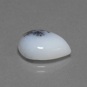 6.98カラットの天然マルチカラー樹枝状カルセドニー、洋梨の形、半透明