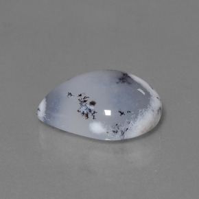 7.56カラットの天然マルチカラーデンドリティックカルセドニー、洋梨の形、半透明