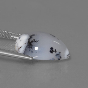 7.56カラットの天然マルチカラーデンドリティックカルセドニー、洋梨の形、半透明