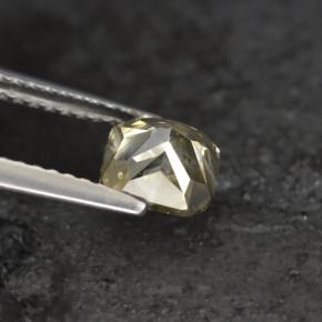 1.21カラットの天然シャンパンダイヤモンド（6×6 mm・クッションカット）