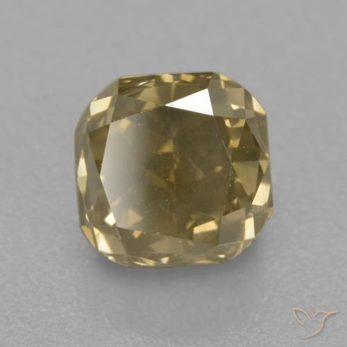 1.57ct 天然 シャンパン ダイヤモンド, エメラルドカット, SI