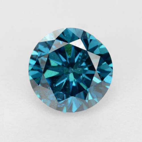 0.42カラットの天然濃いシルバーアクアブルーダイヤモンド（4.75 mm・ラウンドカット）