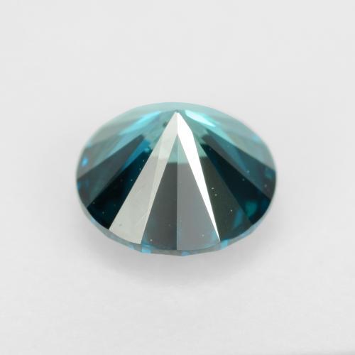 0.37カラットの天然Vivid Greenish Blueダイヤモンド（4.44 mm・ラウンドカット）
