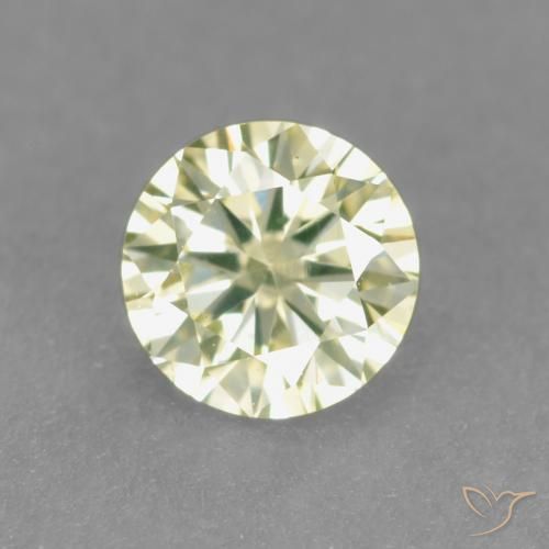 0.19ct 天然 ライトグリーンがかったイエロー ダイヤモンド, ラウンド, VS