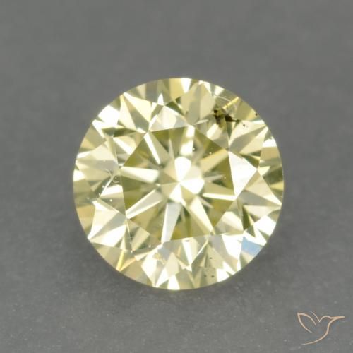 0.22ct 天然 レモンイエロー ダイヤモンド, ラウンド, VS