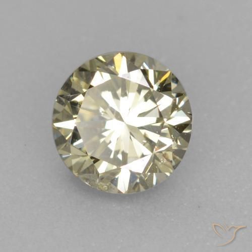 0.27カラットの天然Medium Light-Yellowダイヤモンド、ラウンド、VS