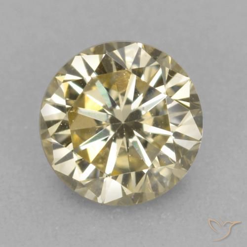 0.21ct 天然 ミディアムブラウン ダイヤモンド, ラウンド, VVS-VS