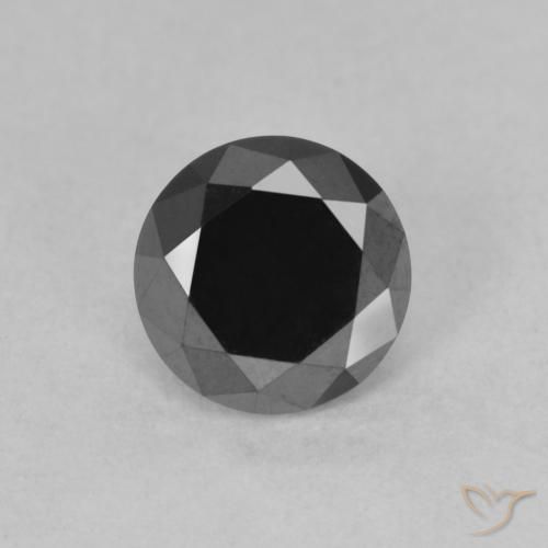 0.95カラットの天然黒ダイヤモンド（5.70 mm・ラウンドカット）