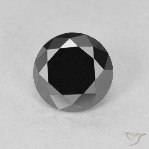 0.80ct 天然 ブラック ダイヤモンド, ラウンド, オペーク