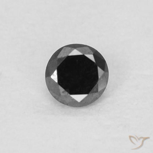 0.05ct 天然 ブラック ダイヤモンド, ラウンド, オペーク