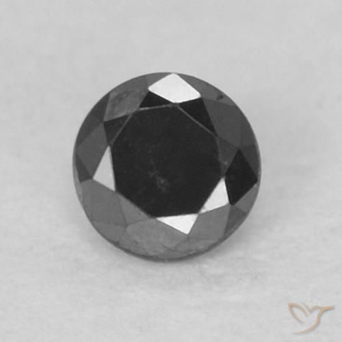 0.10カラットの天然黒ダイヤモンド（2.68 mm・ラウンドカット）