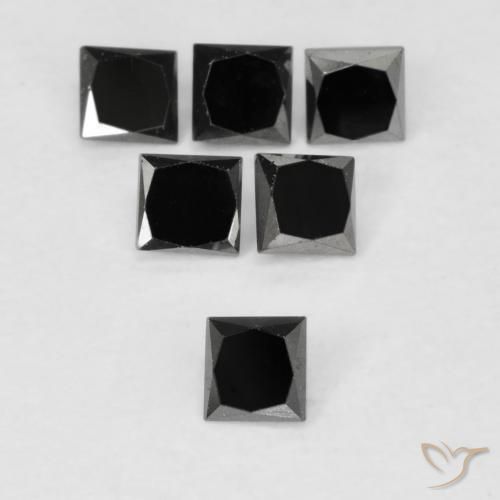 0.13ct 天然 ブラック ダイヤモンド, 四角形, オペーク
