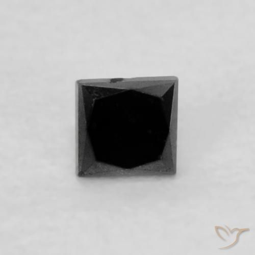 0.06カラットの天然ブラックダイヤモンド、四角形、オペーク