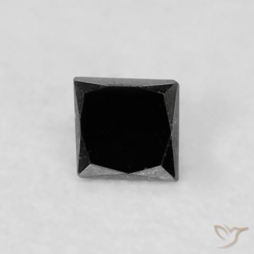 0.04カラットの天然ブラックダイヤモンド、四角形、オペーク