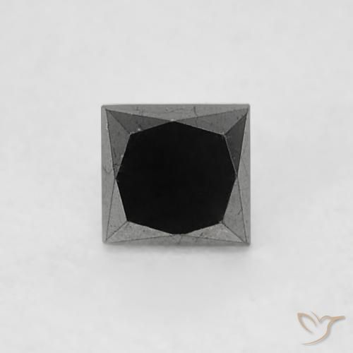 0.14ct 天然 ブラック ダイヤモンド, 四角形, オペーク