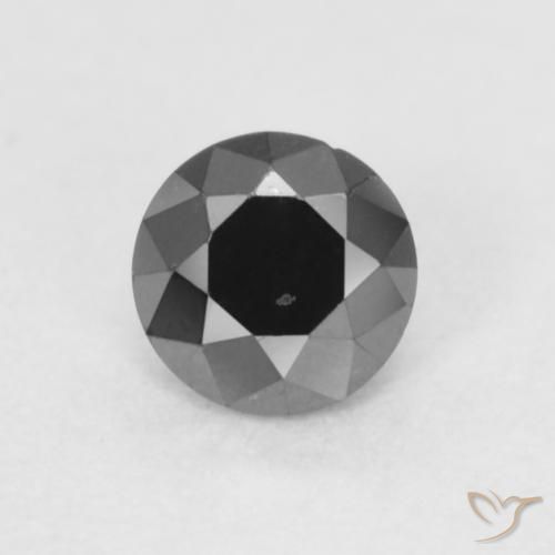 0.21ct 天然 ブラック ダイヤモンド, ラウンド, オペーク