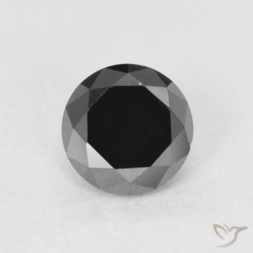 0.22ct 天然 ブラック ダイヤモンド, ラウンド, オペーク