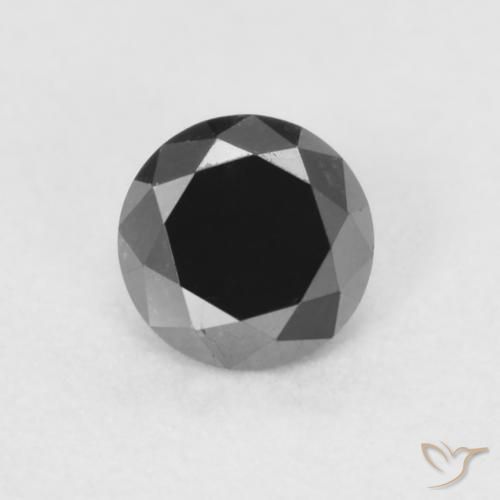 0.21ct 天然 ブラック ダイヤモンド, ラウンド, オペーク