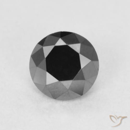 0.23ct 天然 ブラック ダイヤモンド, ラウンド, オペーク