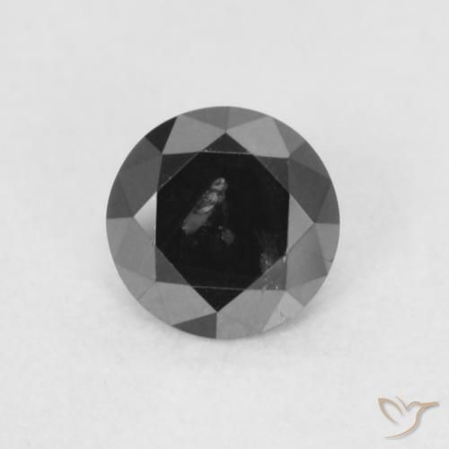 0.18ct 天然 ブラック ダイヤモンド, ラウンド, オペーク
