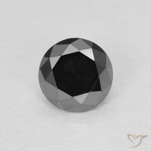 0.22ct 天然 ブラック ダイヤモンド, ラウンド, オペーク