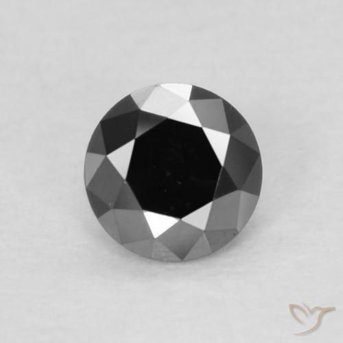0.12ct 天然 ブラック ダイヤモンド, ラウンド, オペーク