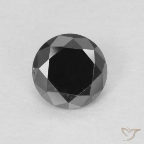 0.13ct 天然 ブラック ダイヤモンド, ラウンド, オペーク