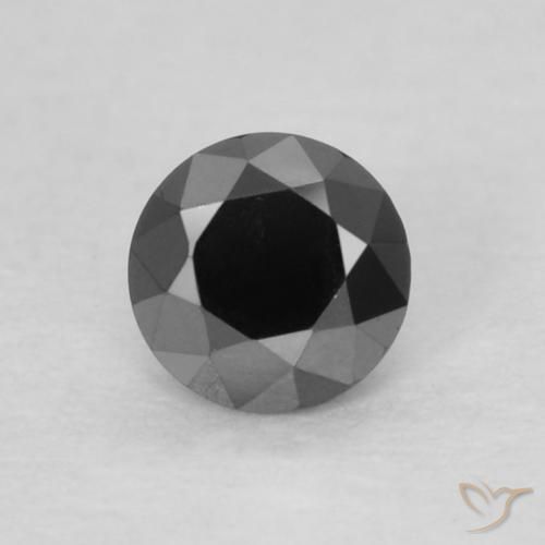 0.14ct 天然 ブラック ダイヤモンド, ラウンド, オペーク