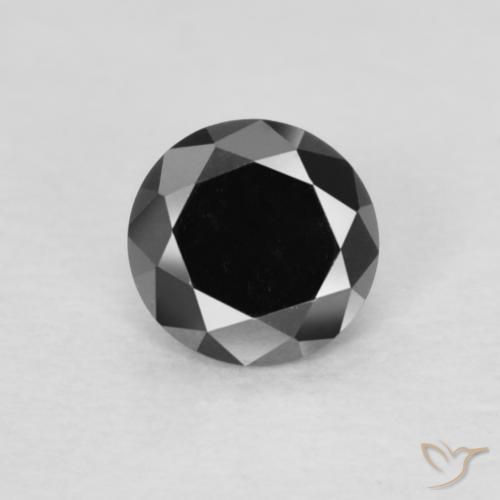 0.20ct 天然 ブラック ダイヤモンド, ラウンド, オペーク