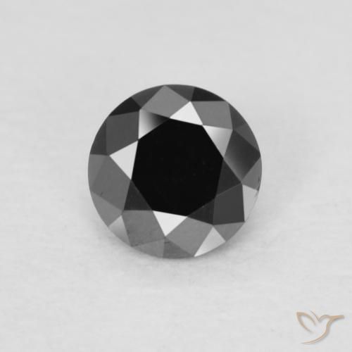 0.19ct 天然 ブラック ダイヤモンド, ラウンド, オペーク