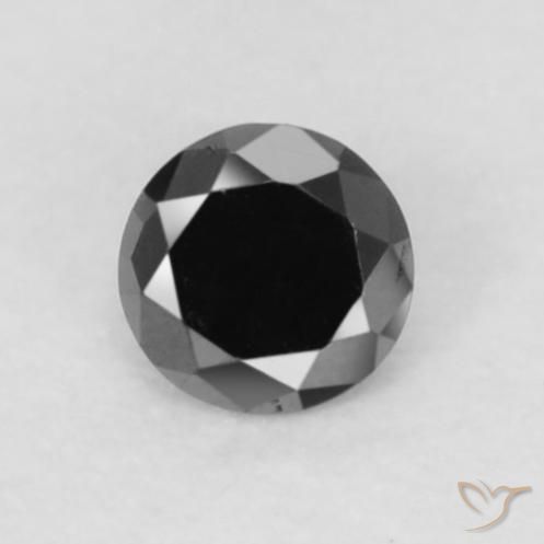 0.05ct 天然 ブラック ダイヤモンド, ラウンド, オペーク