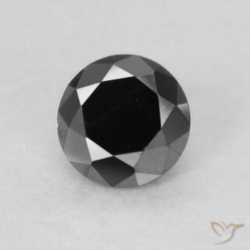 0.05ct 天然 ブラック ダイヤモンド, ラウンド, オペーク