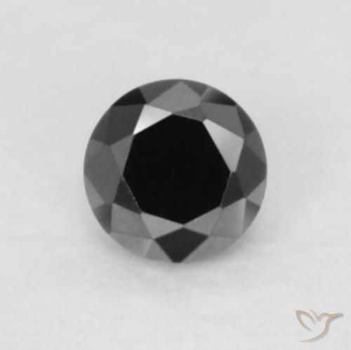 0.05ct 天然 ブラック ダイヤモンド, ラウンド, オペーク