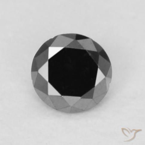 0.04ct 天然 ブラック ダイヤモンド, ラウンド, オペーク