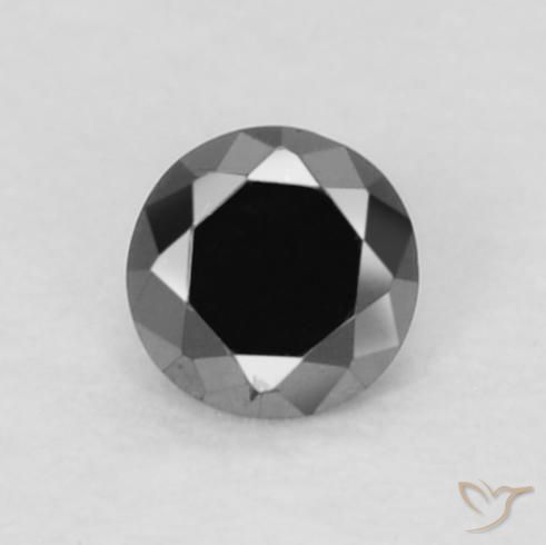 0.05ct 天然 ブラック ダイヤモンド, ラウンド, オペーク
