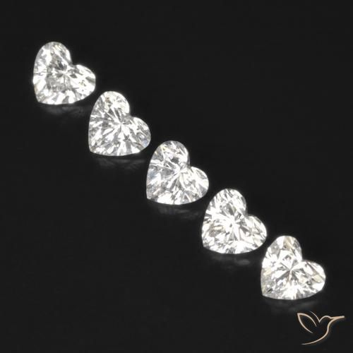 0.51 ct ホワイト ダイヤモンド、3.3 x 2.9 mm ハートカット、ブラジル産, Photo A