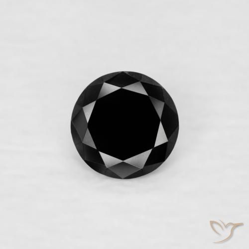 0.06ct 天然 ブラック ダイヤモンド, ラウンド, オペーク