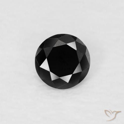 0.07ct 天然 ブラック ダイヤモンド, ラウンド, オペーク