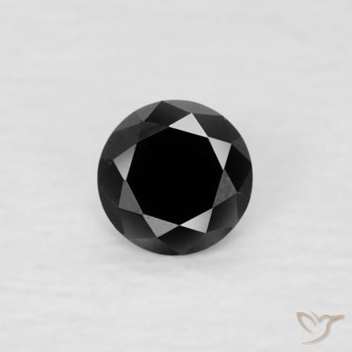 0.06ct 天然 ブラック ダイヤモンド, ラウンド, オペーク