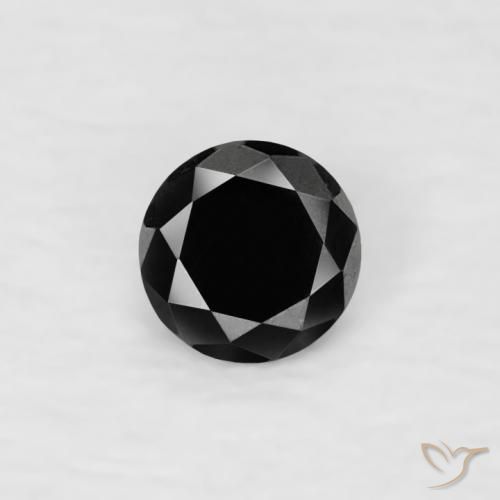 0.07ct 天然 ブラック ダイヤモンド, ラウンド, オペーク