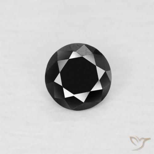 0.06ct 天然 ブラック ダイヤモンド, ラウンド, オペーク