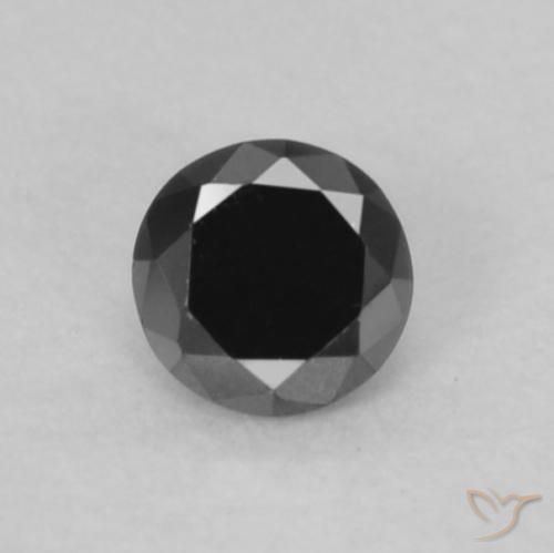 0.07ct 天然 ブラック ダイヤモンド, ラウンド, オペーク
