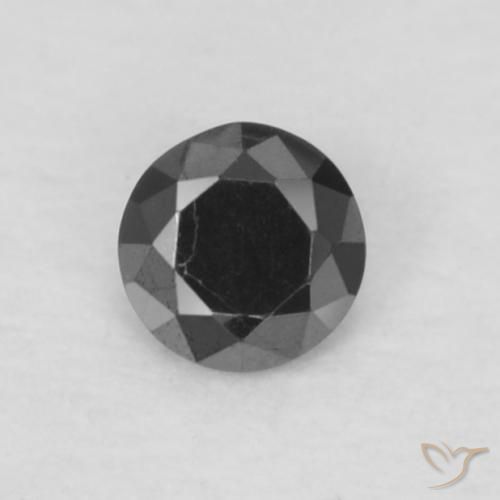 0.06ct 天然 ブラック ダイヤモンド, ラウンド, オペーク