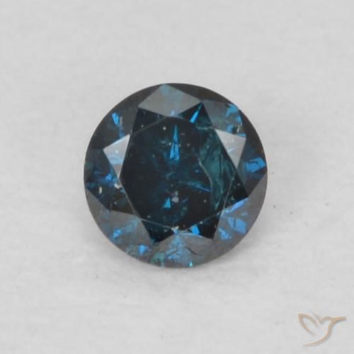 0.07ct 天然 ブルー ダイヤモンド, ラウンド, VS-SI