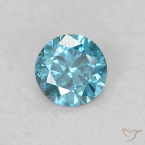 0.06ct 天然 ブルー ダイヤモンド, ラウンド, VS